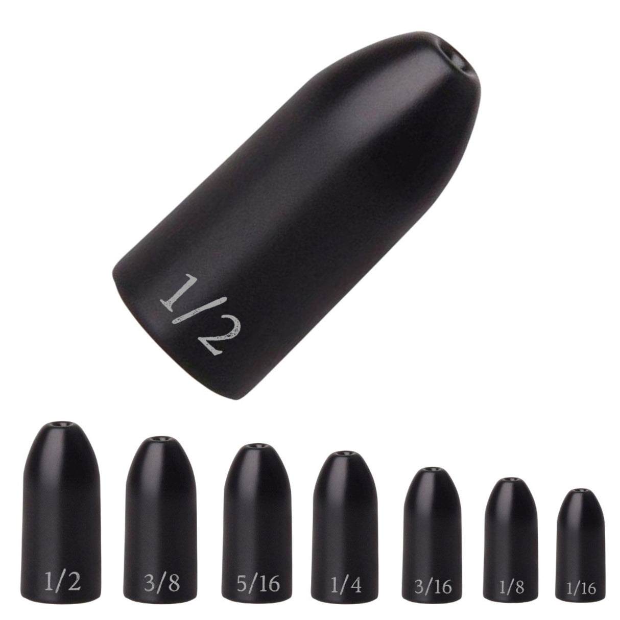 Reaction Tackle Tungsten Worm Weights / Bullet Shaped Sinkers - Reaction Tackle