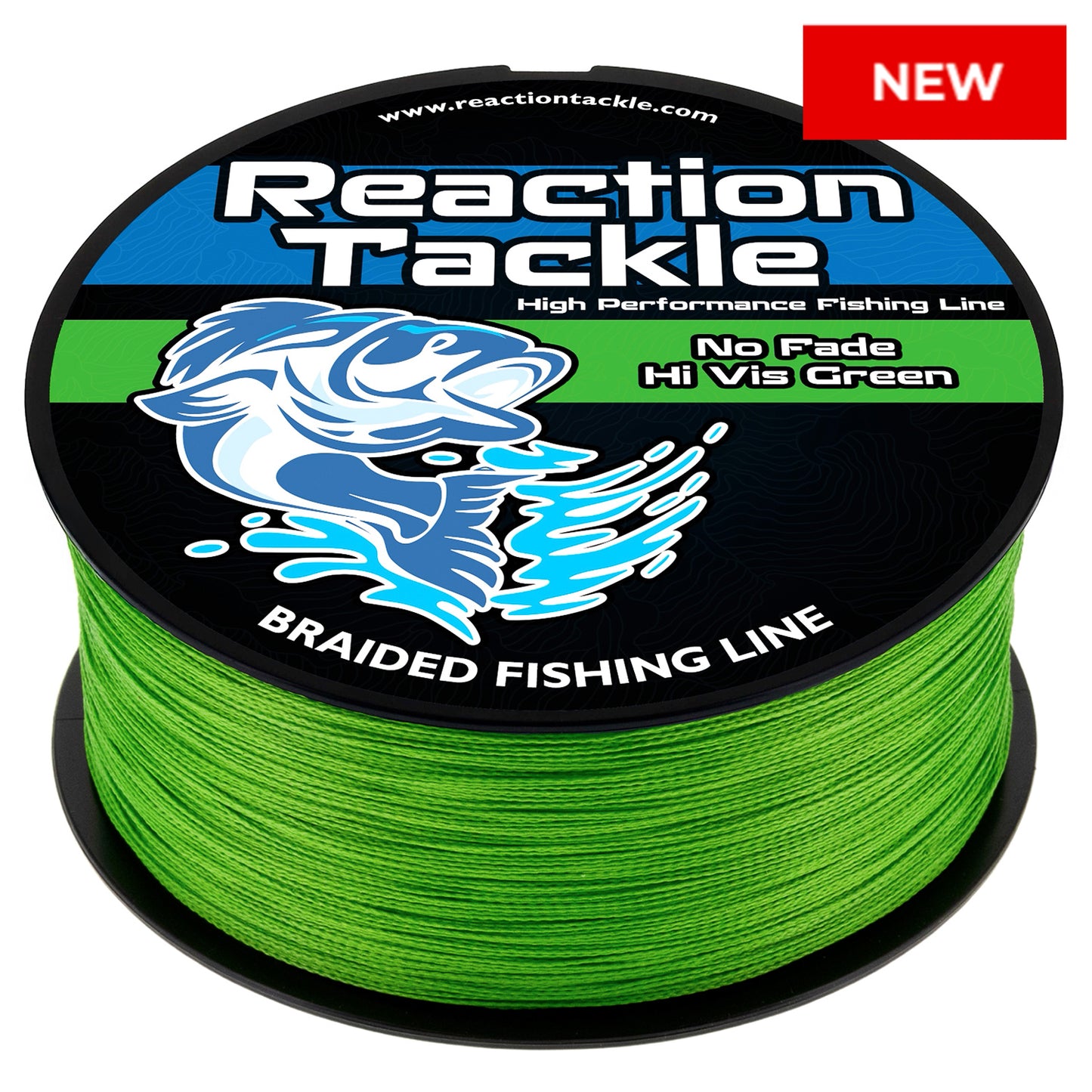 Reaction Tackle Braided Fishing Line - NO FADE Hi Vis Green - NEW - Reaction Tackle