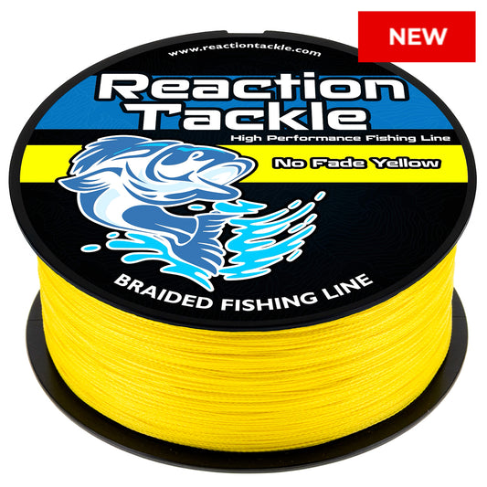 Reaction Tackle Braided Fishing Line - NO FADE Yellow - NEW - Reaction Tackle