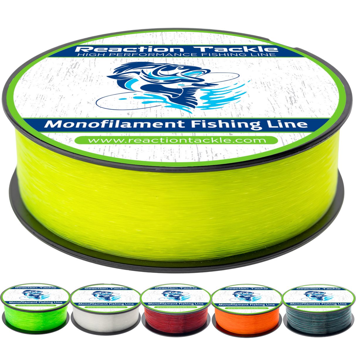 Reaction Tackle Monofilament Fishing 350yd-1lb Jumbo Spools- All Colors