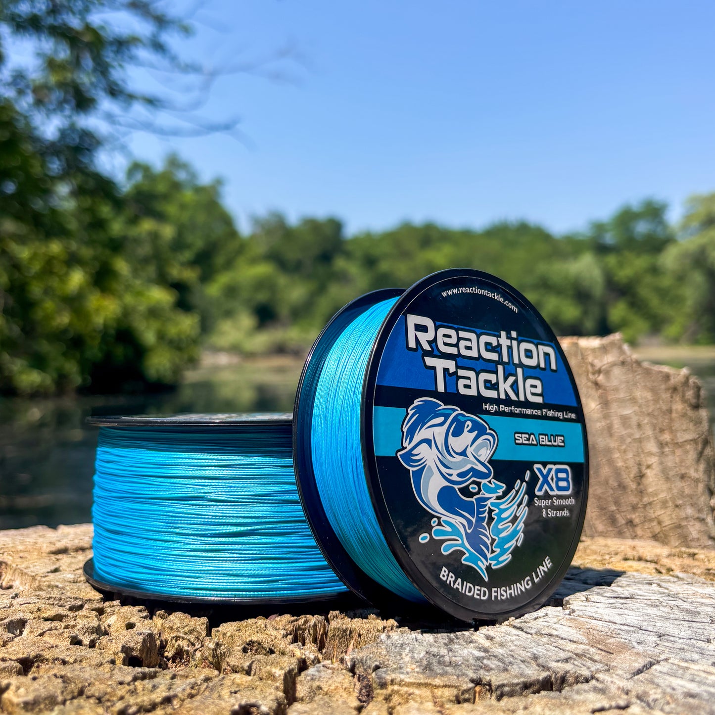 Reaction Tackle X8 Braided Fishing Line - Sea Blue 8 Strand - Reaction Tackle