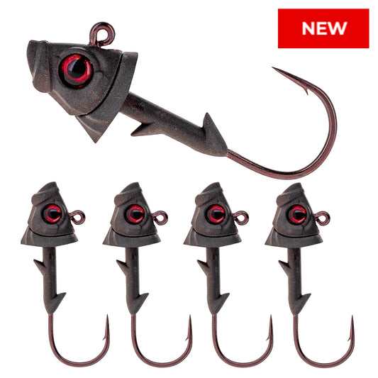 Reaction Tackle 97% Pure Tungsten Swimbait Jig with Realistic Fish Head- 5-PACK - New - Reaction Tackle