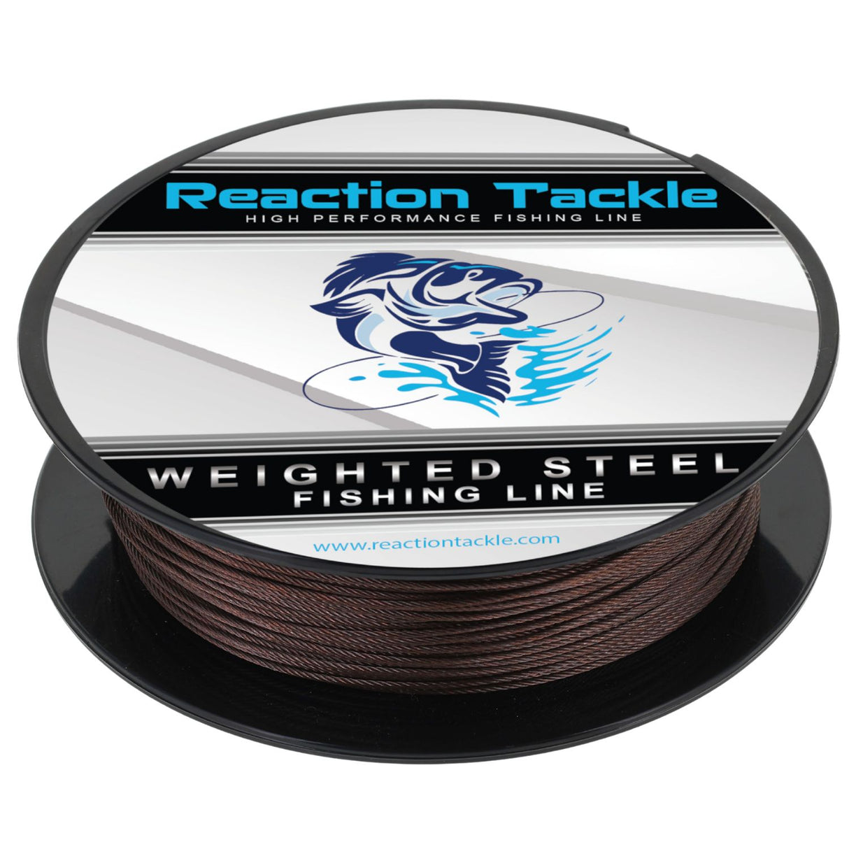 Reaction Tackle Weighted Stainless Steel Trolling Line 45LB- Premium Weighted Fishing Wire - Reaction Tackle