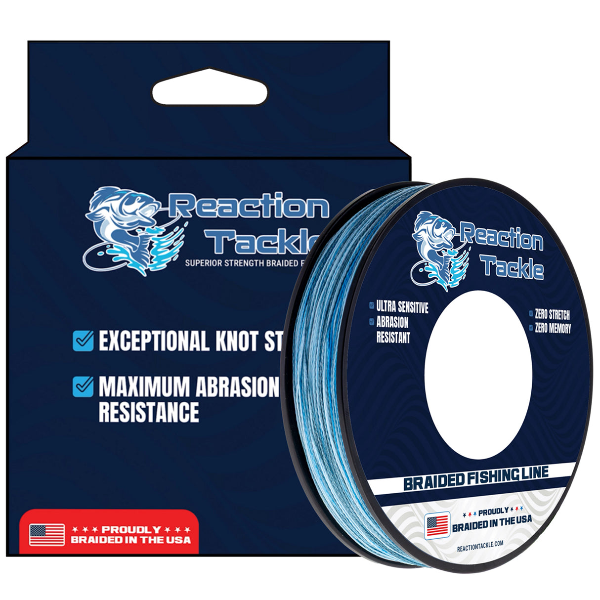 Reaction Tackle BRAIDED IN THE USA Fishing Line - X4 - image 1