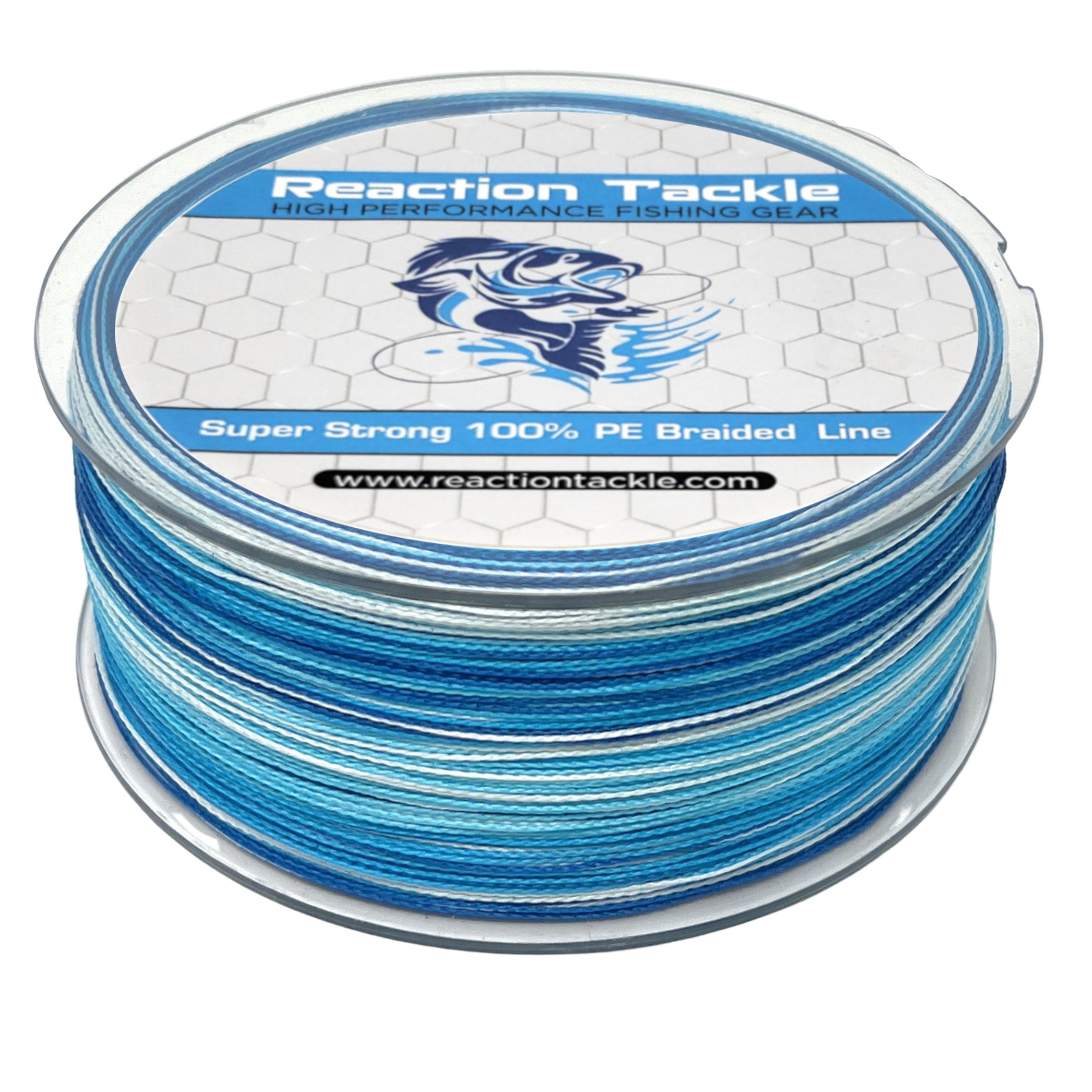 Reaction Tackle Hollow Core, 16 Strand Braided Fishing Line Blue