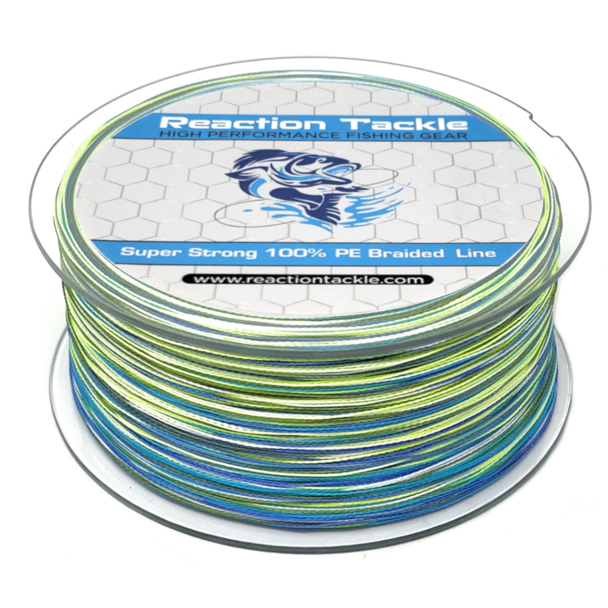 ▷ Reaction Tackle Braided Fishing Line Green Camouflage 4 and 8