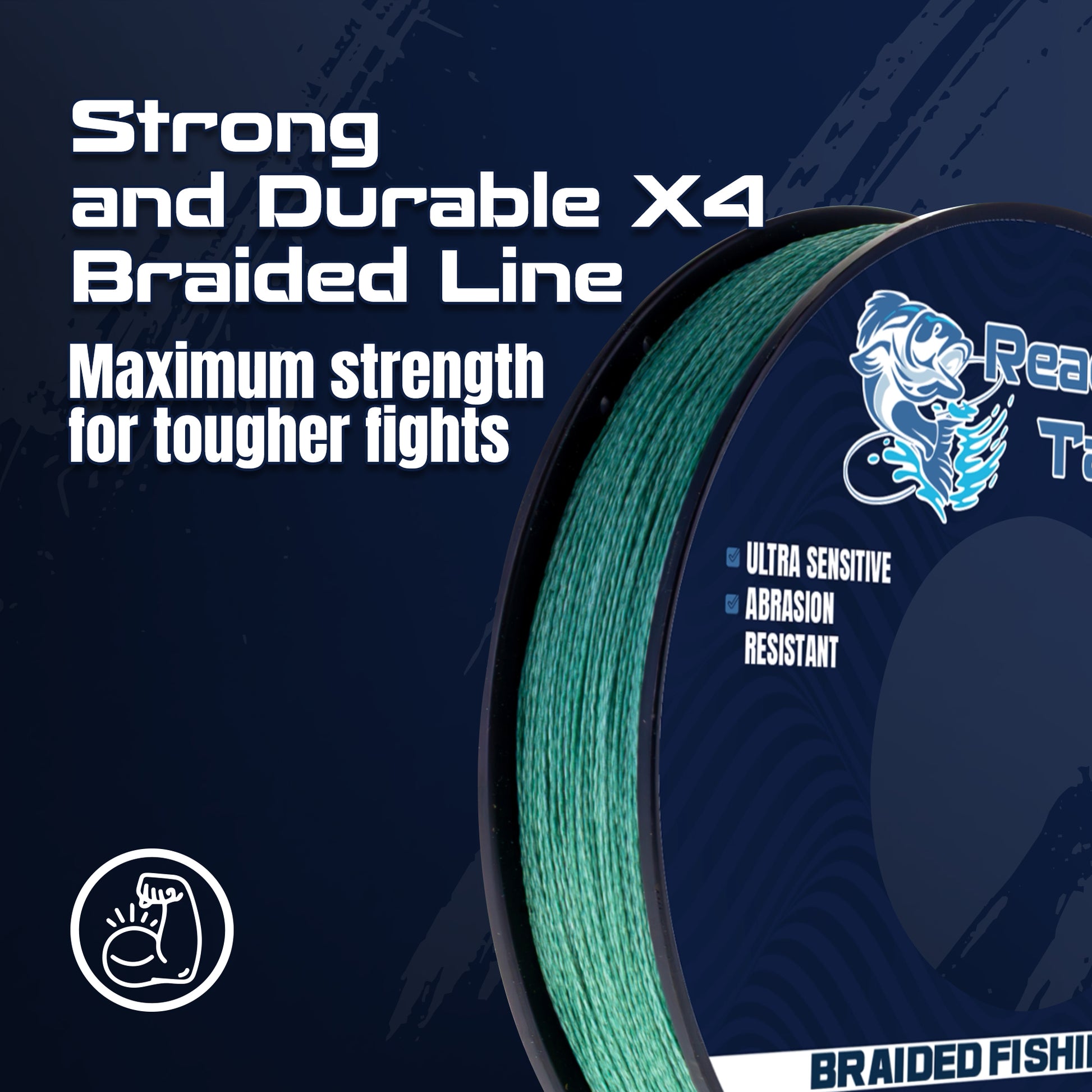 Reaction Tackle BRAIDED IN THE USA Fishing Line- 4X- NEW - Reaction Tackle