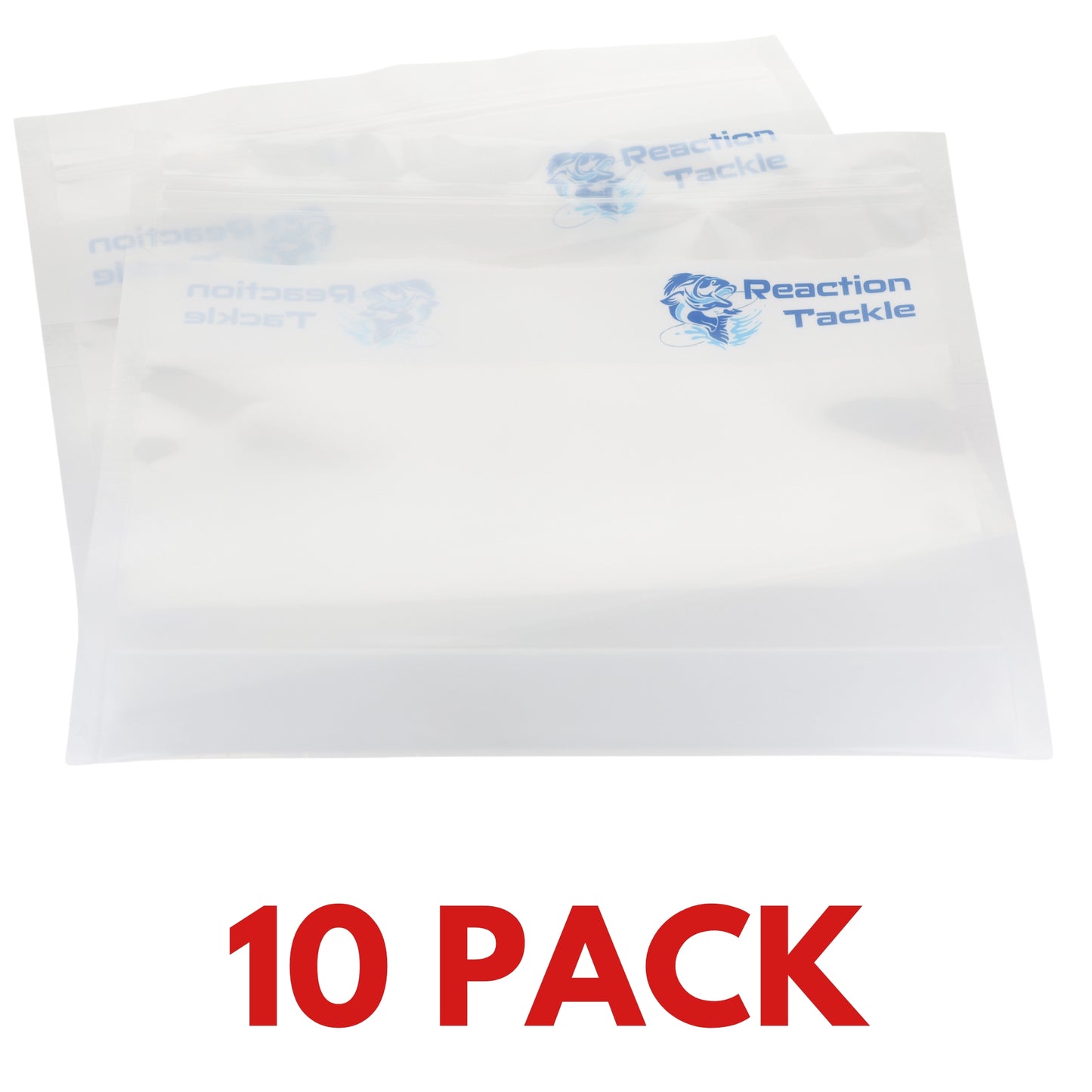 Reaction Tackle Clear Bait Bags – Soft Plastics and more- Organizer Bags with Label Area – Resealable -10 Pack or 20 Pack
