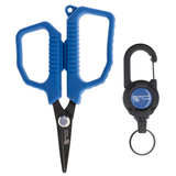Reaction Tackle 4.5 inch scissors - carabiner clip attached to tackle bag