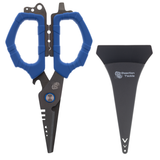 Reaction Tackle 6.5 inch shears - full product view with sheath and all features labeled