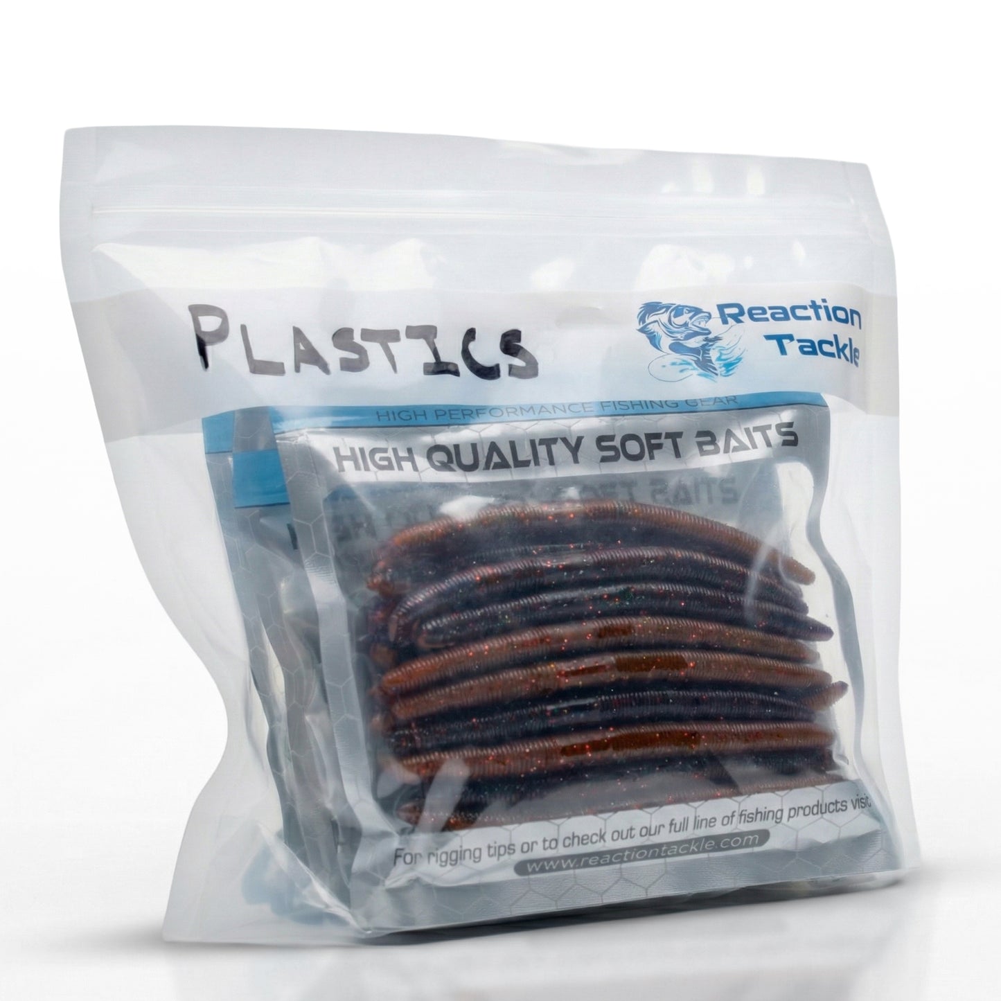 Reaction Tackle Clear Bait Bags – Soft Plastics and more- Organizer Bags with Label Area – Resealable -10 Pack or 20 Pack