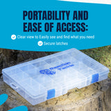 Reaction Tackle Basic Tackle Tray- Affordable, Lightweight Design with 2 Secure Clips - Reaction Tackle