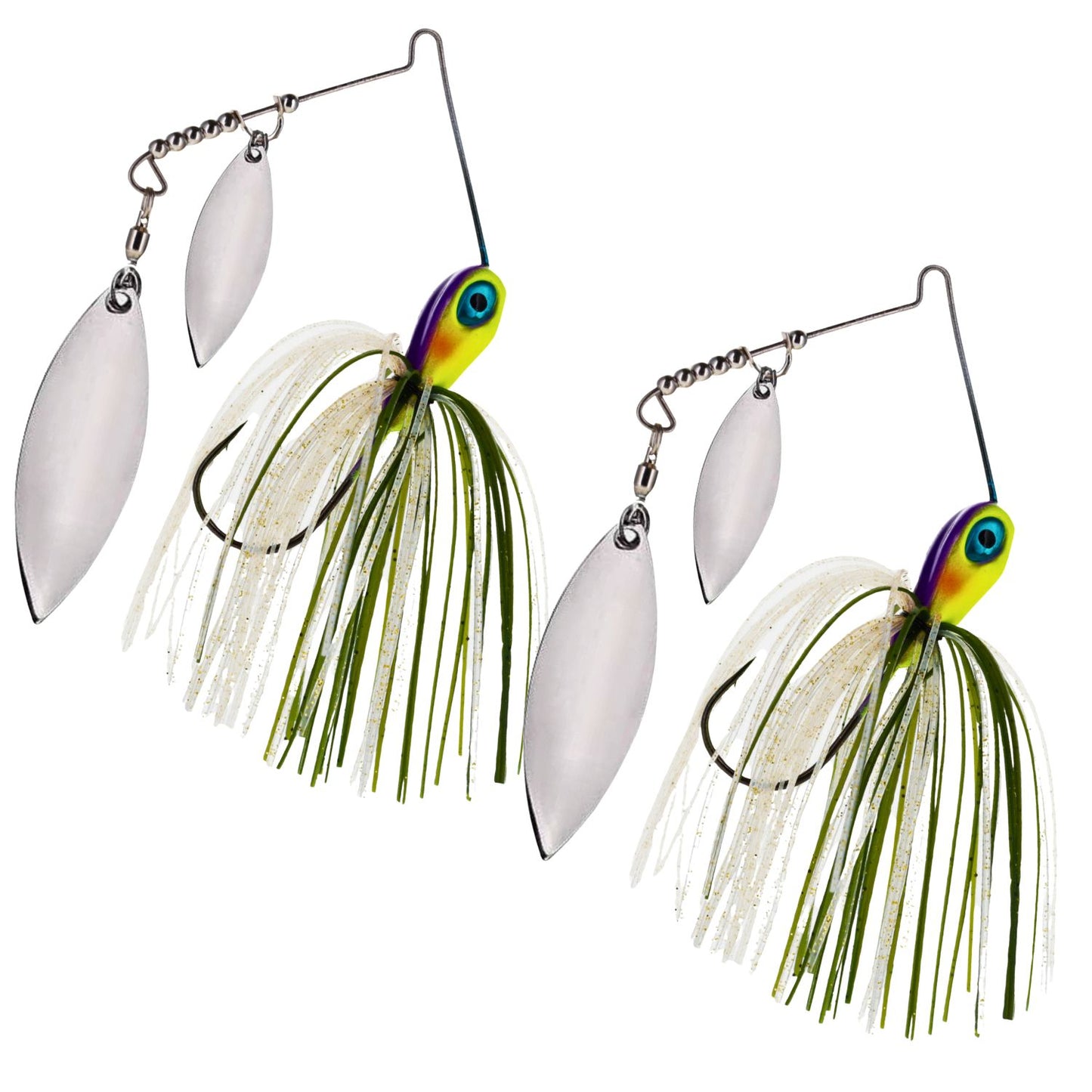 Reaction Tackle Tungsten Double Willow Spinnerbaits – 2-Pack, Available in a Range of Colors for Superior Performance - Reaction Tackle