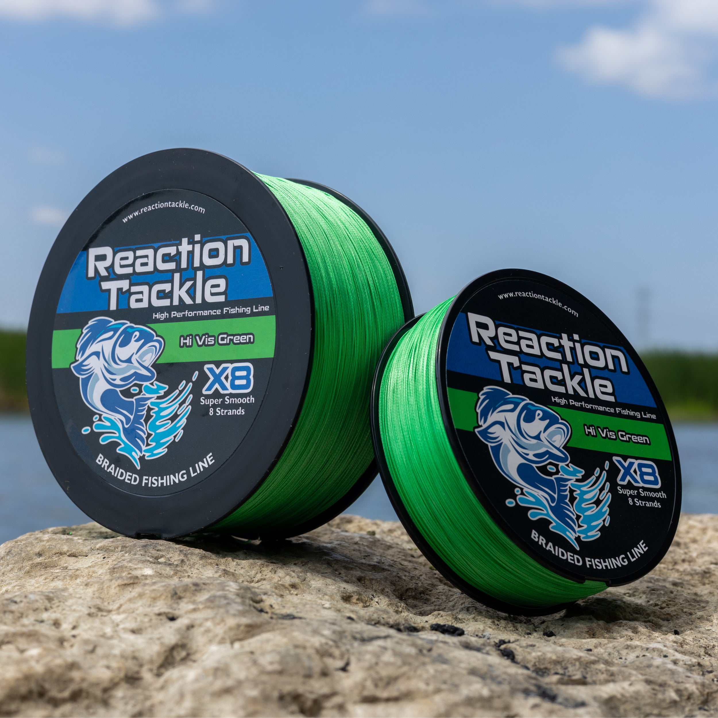 Reaction Tackle - Hi-Vis Green Braided Fishing Line X8 8-Strand