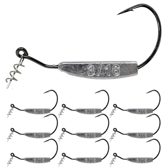 Reaction Tackle Lead Weighted Swimbait Hooks (10-PACK) - Reaction Tackle