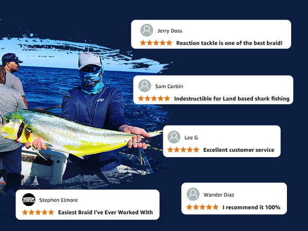 4 STRAND BRAIDED FISHING LINE: 300 - 500 YARDS, DURABLE PRO GRADE PERFORMANCE FOR SALTWATER & FRESHWATER - REACTION TACKLE