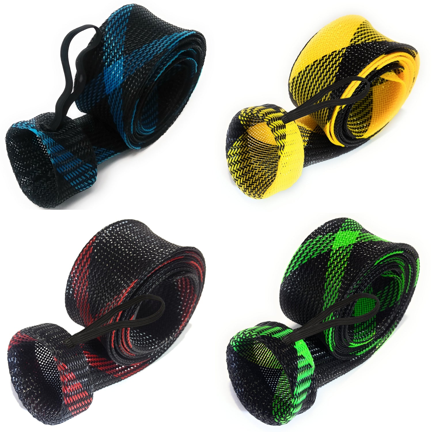 8ft baitcasting rod sock Sratte 8 Pack Fishing Sleeves Reel Bags Casting Rod Socks Reel Cover Protective Fishing Case Braided Mesh Protector for Bait Casting Sea Fly Ice(for S Size Water Drop Wheel) Tapered tip for quick and easy rod locker storage Reaction Tackle Fishing Rod Socks