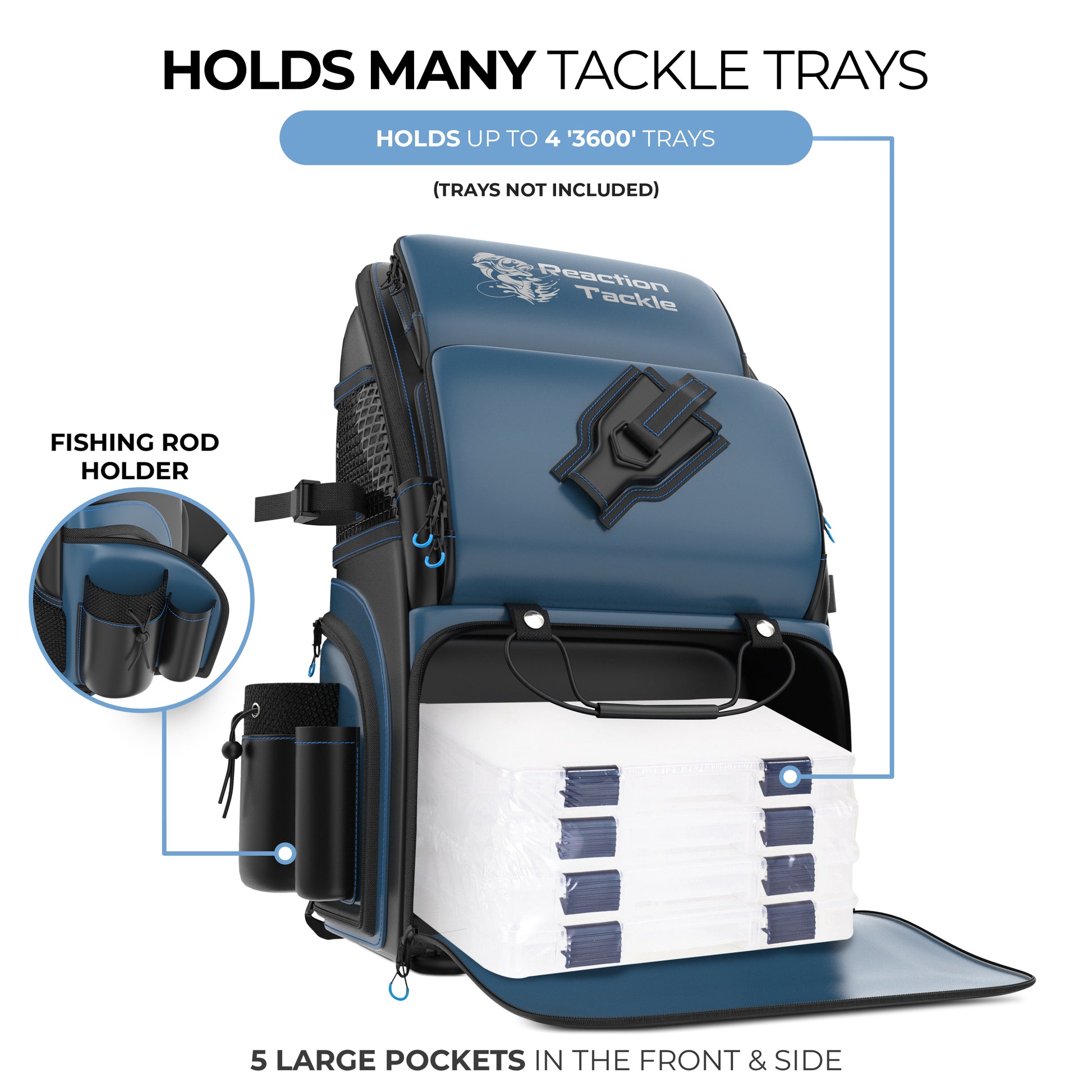 Reaction Tackle Fishing Tackle Bag – Salt Water Resistant Large Tackle Box  Bag, 600D PVC Waterproof Material - Medium Bag : : Sports, Fitness  & Outdoors
