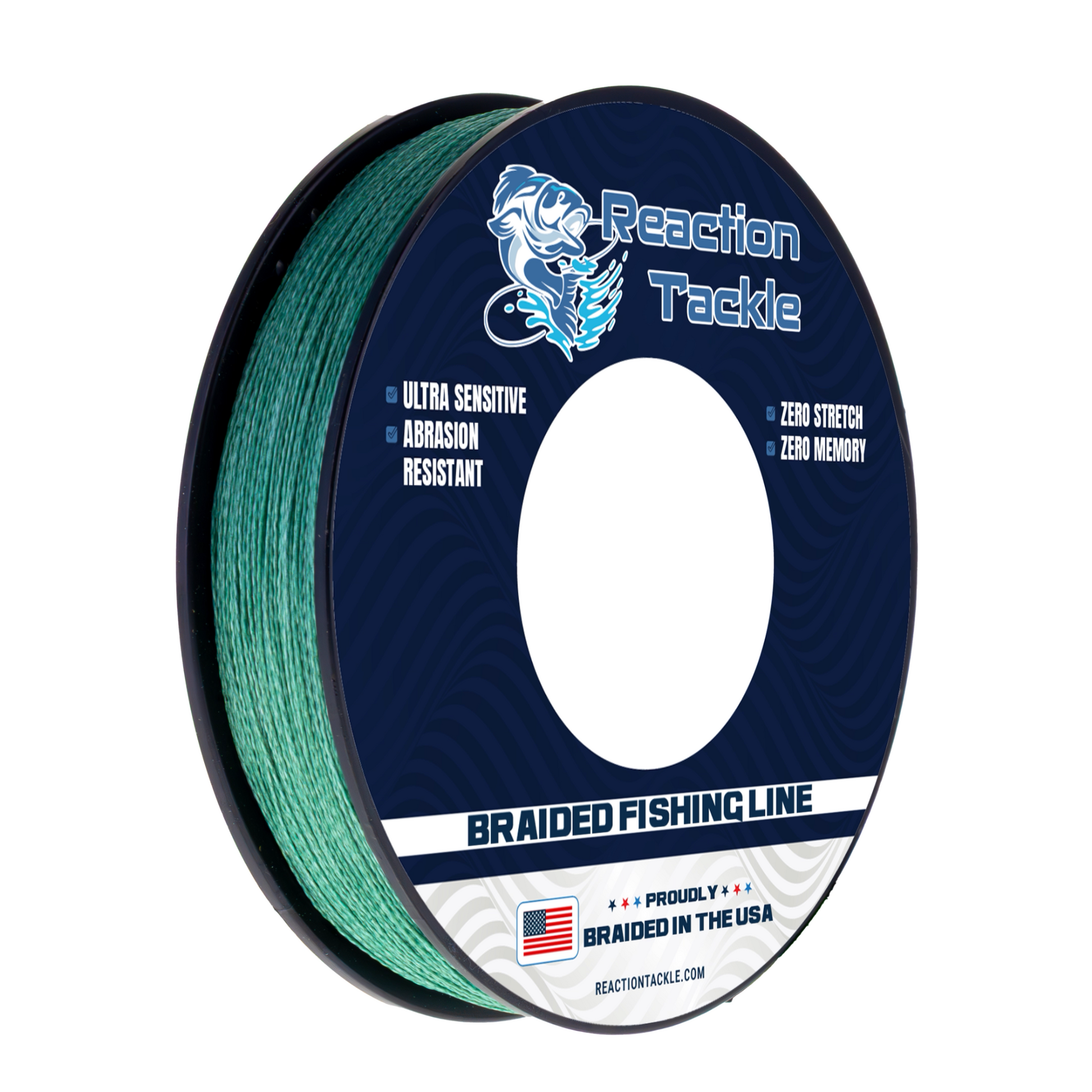 Reaction Tackle BRAIDED IN THE USA Fishing Line- 4X- NEW - Reaction Tackle