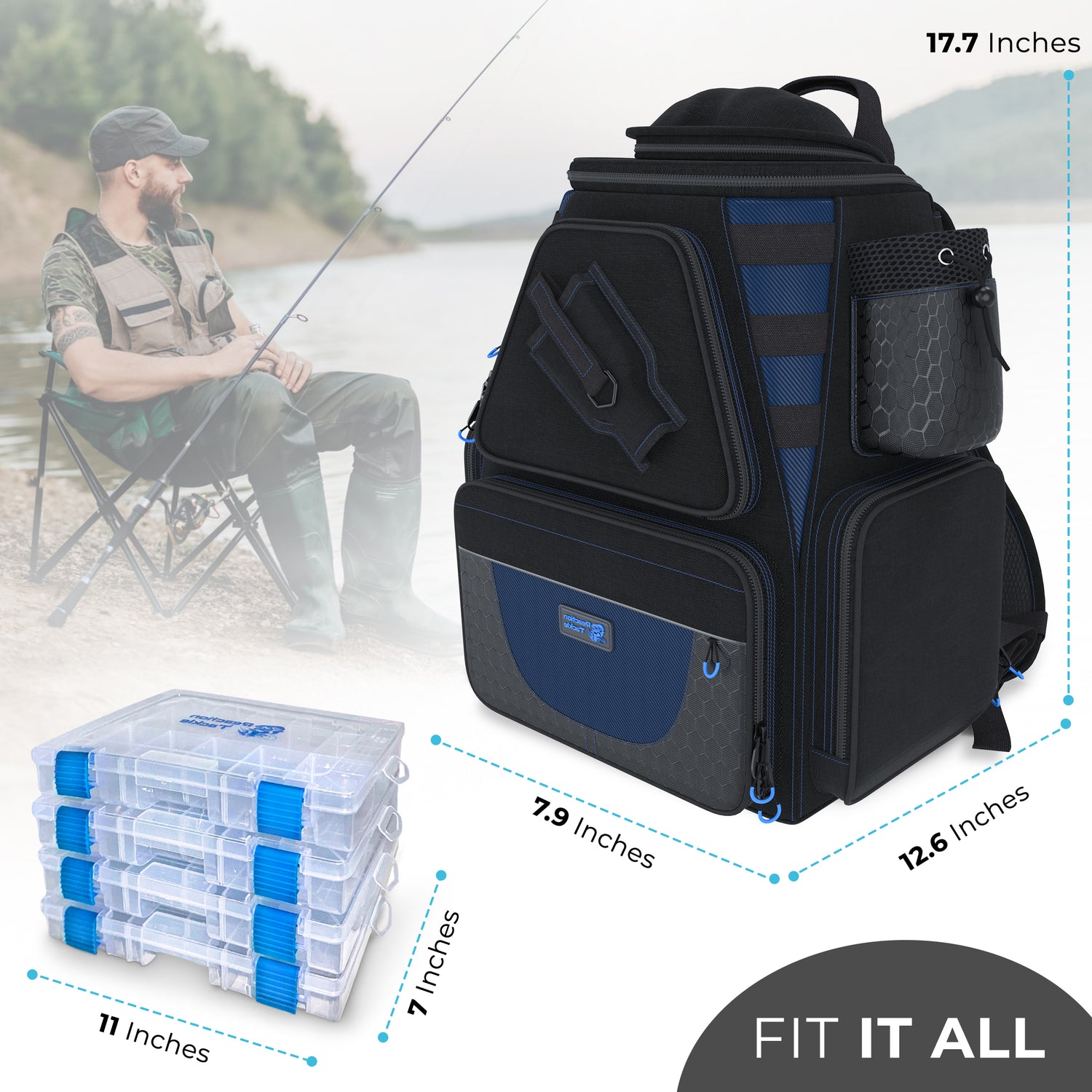 fishing rod tackle bag Reaction Tackle Fishing Tackle Backpack- Trays included