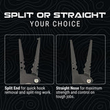 Reaction Tackle 7” & 9” Stainless Steel Fishing Pliers – Split End or Straight Nose with Braid Cutter