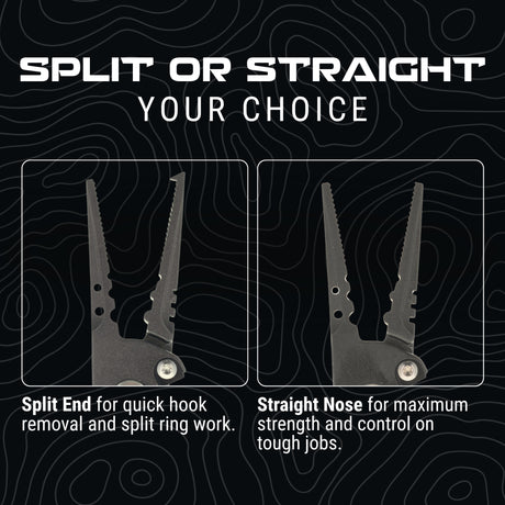 Reaction Tackle 7” & 9” Stainless Steel Fishing Pliers – Split End or Straight Nose with Braid Cutter