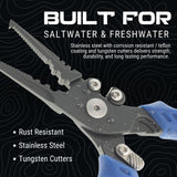 Reaction Tackle 7” & 9” Stainless Steel Fishing Pliers – Split End or Straight Nose with Braid Cutter