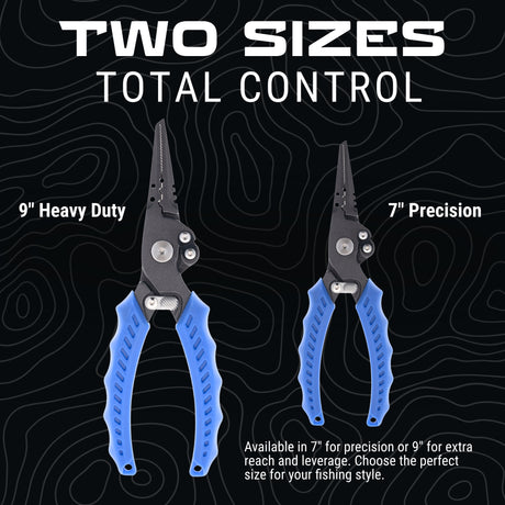 Reaction Tackle 7” & 9” Stainless Steel Fishing Pliers – Split End or Straight Nose with Braid Cutter