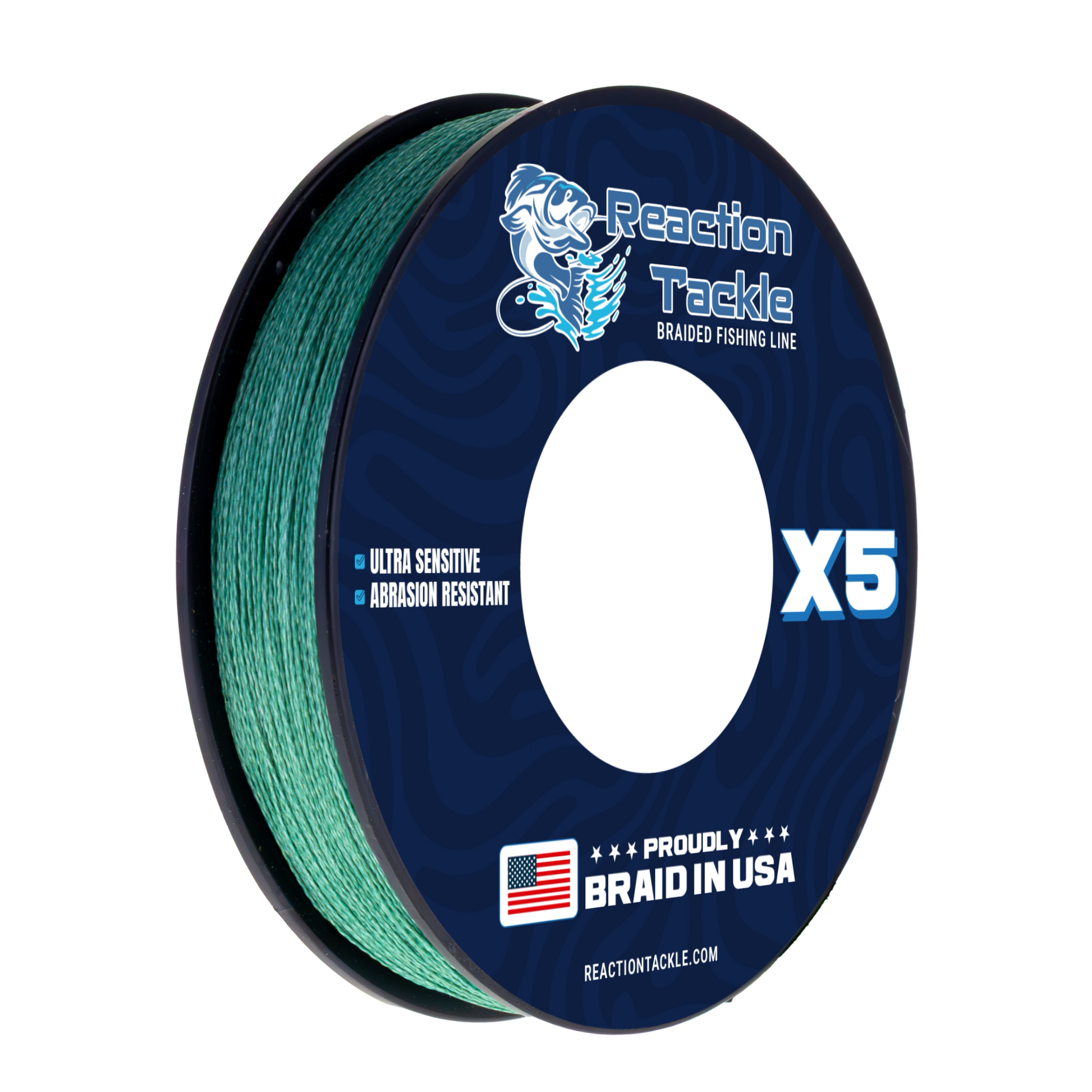 Reaction Tackle BRAIDED IN THE USA Fishing Line- 5X- NEW - Reaction Tackle