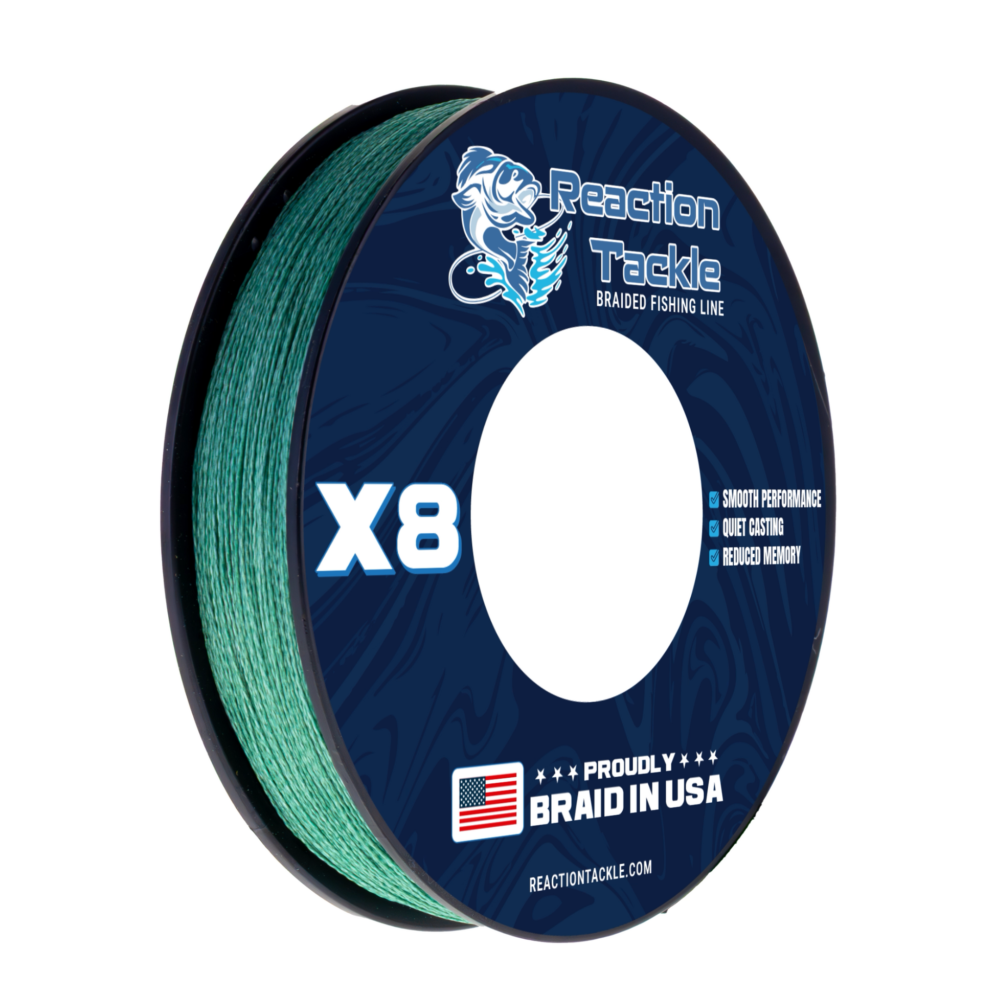 Reaction Tackle BRAIDED IN THE USA Fishing Line- 8X- NEW - Reaction Tackle