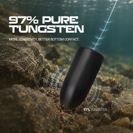 Plomos de tungsteno con forma de bala para pesca / Plomos de tungsteno en forma de bala para gusanos (Reaction Tackle)