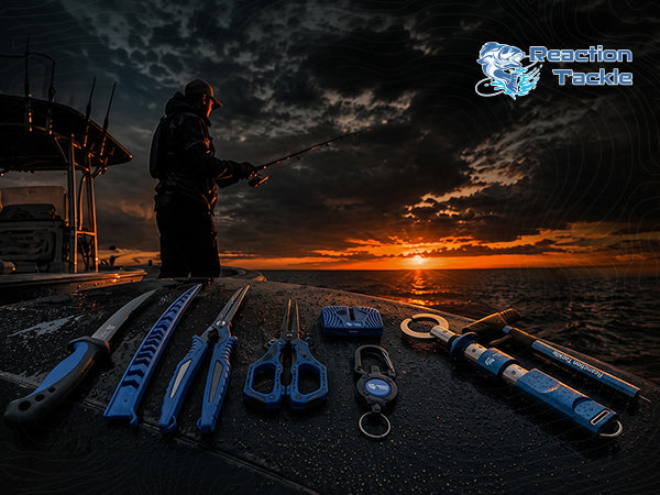 Juego de Herramientas de Pesca Reaction Tackle de 7 Piezas con Cuchillo de Filetear y Afilador - NUEVO