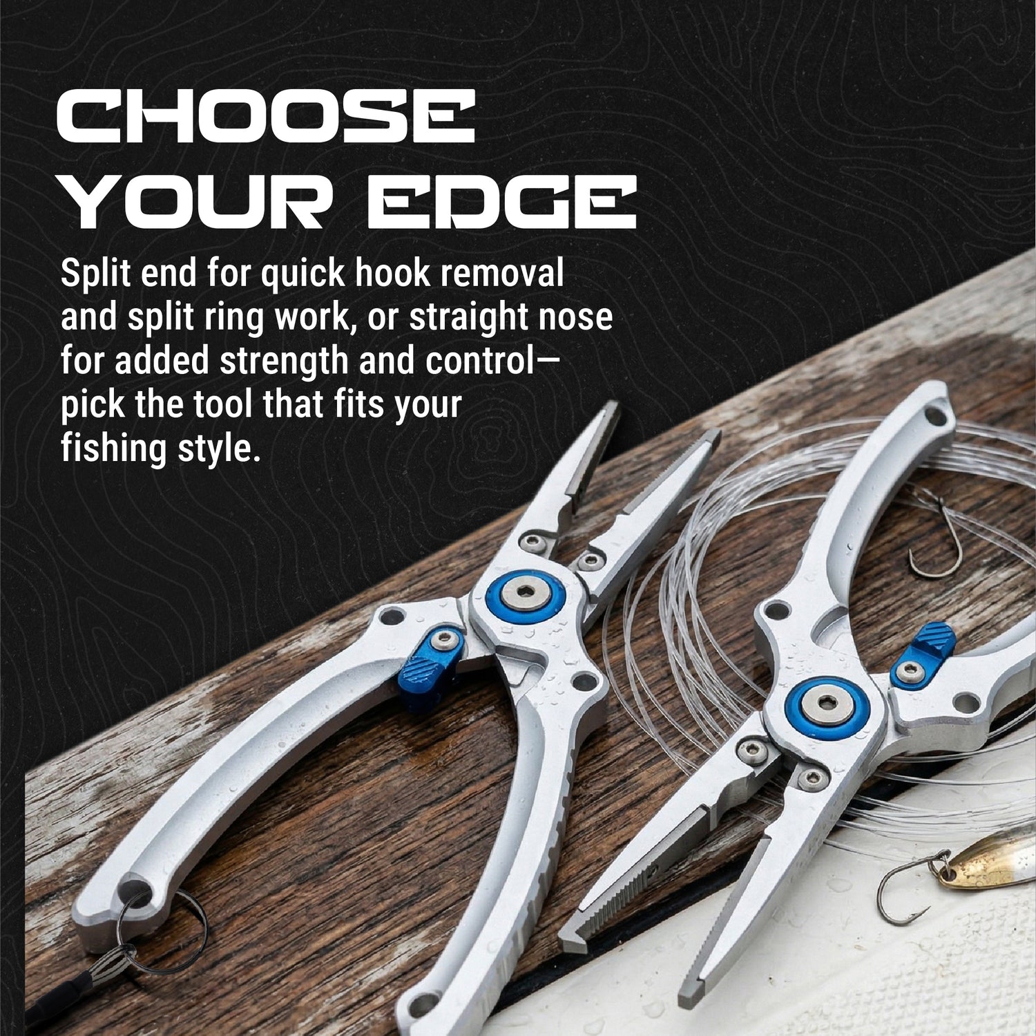 Reaction Tackle Aluminum Fishing Pliers – Split Ring or Straight Nose