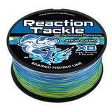 Reaction Tackle X8 Braided Fishing Line- Aqua Camo 8 Strand - Reaction Tackle