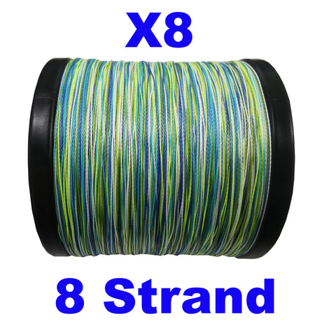 Reaction Tackle X8 Braided Fishing Line- Aqua Camo 8 Strand - Reaction Tackle