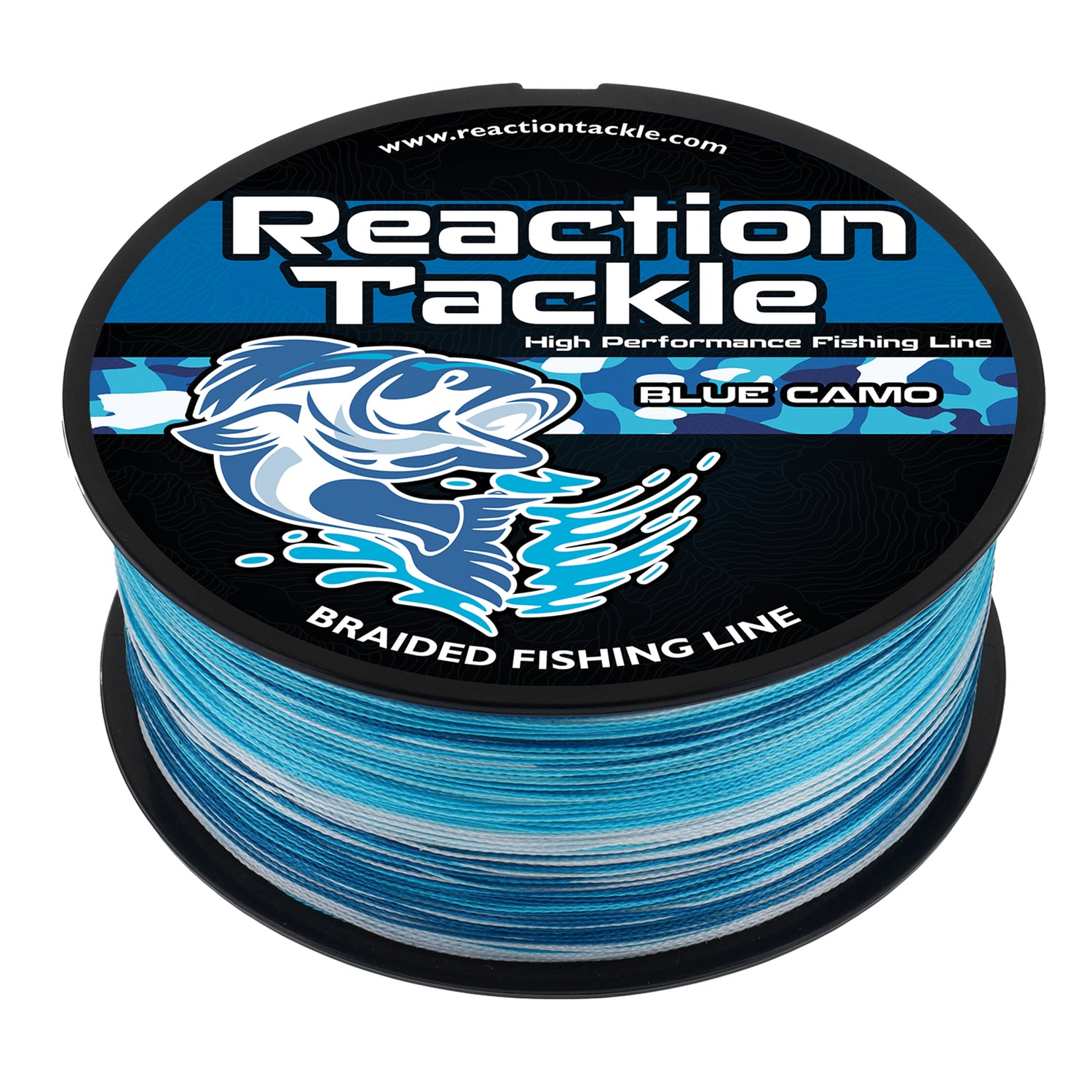 blue camo braided fishing line Wave 300-2000 Yard Spools 500 Yards / 30lb edge fishing line of choice for aggressive anglers who demand the most out of their gear Reaction Tackle Braided Fishing Line