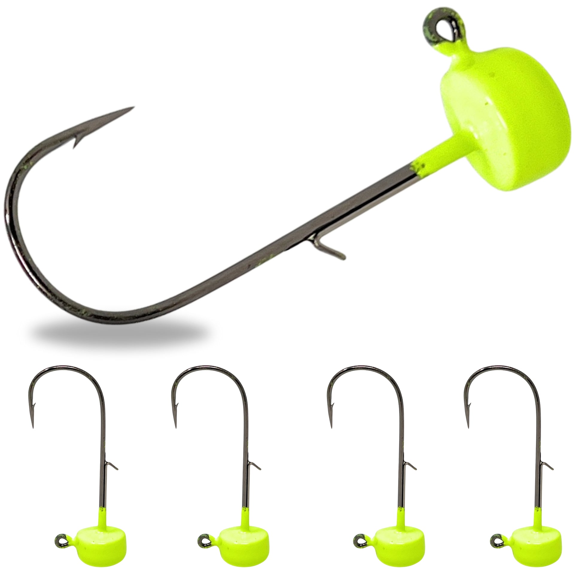 30Pack 1/8 1/6 1/4oz Mushroom Jig Head Ned Rig Hooks Weedless Bass Crappie  Trout