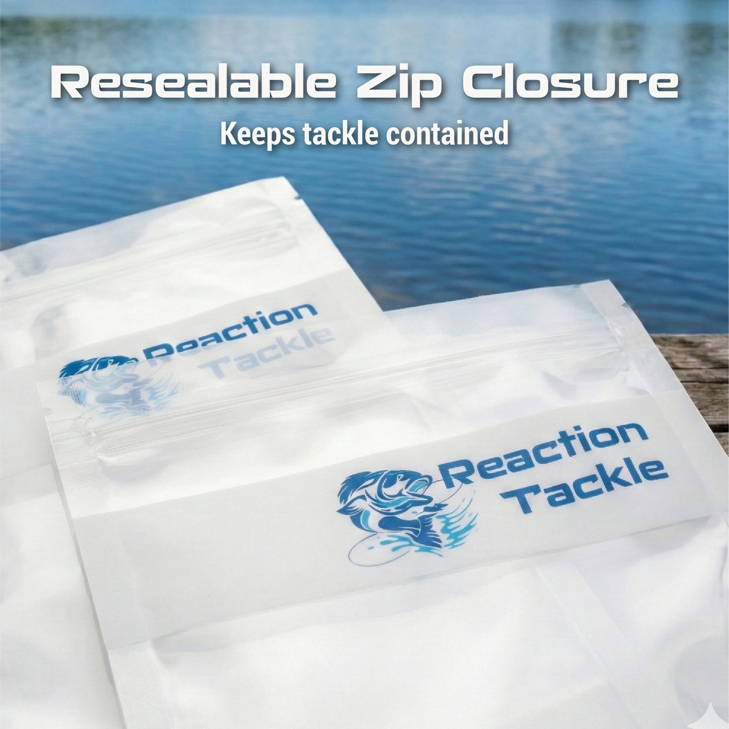 Reaction Tackle Clear Bait Bags – Soft Plastics and more- Organizer Bags with Label Area – Resealable -10 Pack or 20 Pack