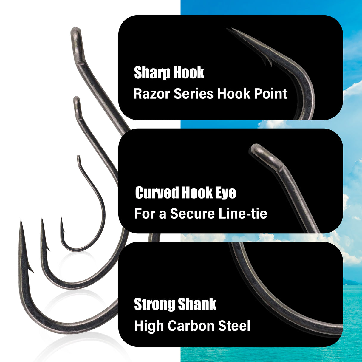 Reaction Tackle Drop Shot Hooks- Pack of 50 - Reaction Tackle