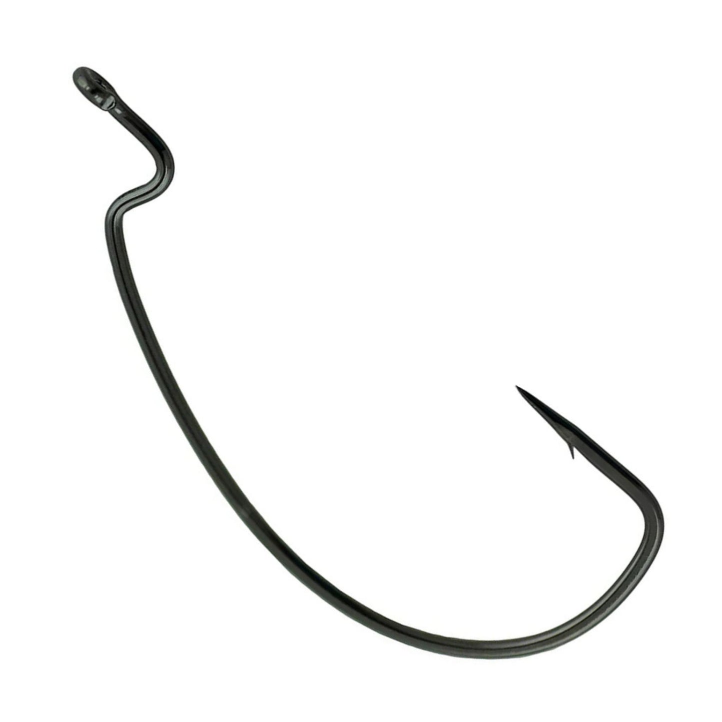 Gamakatsu 25 Pack EWG Offset Worm Hook (Black, 1)