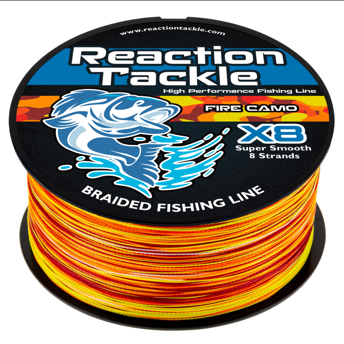 Reaction Tackle - Fire Camo Braided Fishing Line X8 8-Strand | NO FADE ...