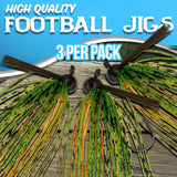 Reaction Tackle Lead Football Jigs 3-Pack - New - Reaction Tackle
