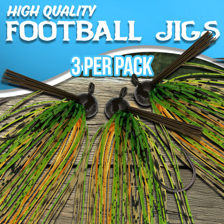 Reaction Tackle Lead Football Jigs 3-Pack - New - Reaction Tackle