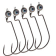 Reaction Tackle Free Swing Jig Head with Realistic Eye 5-Pack - Ideal for Ned Rig and Texas Rig - 97% Tungsten - Reaction Tackle