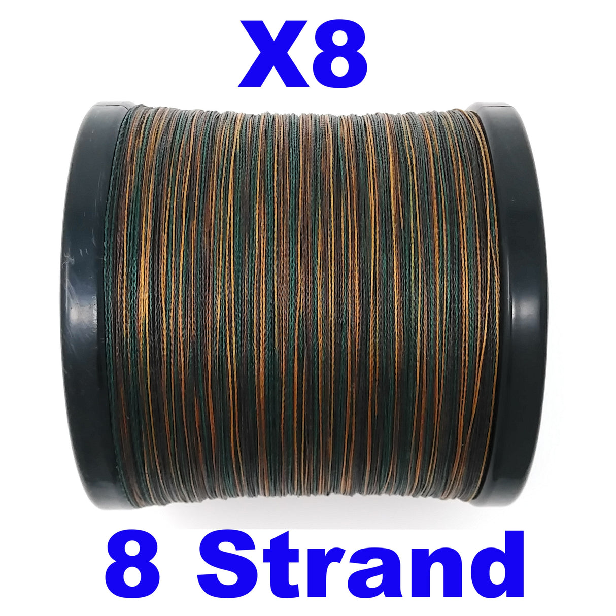 Reaction Tackle X8 Braided Fishing Line - Green Camo 8 Strand - Reaction Tackle
