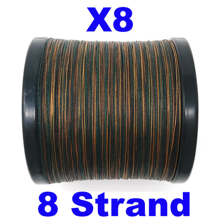 Reaction Tackle X8 Braided Fishing Line - Green Camo 8 Strand - Reaction Tackle