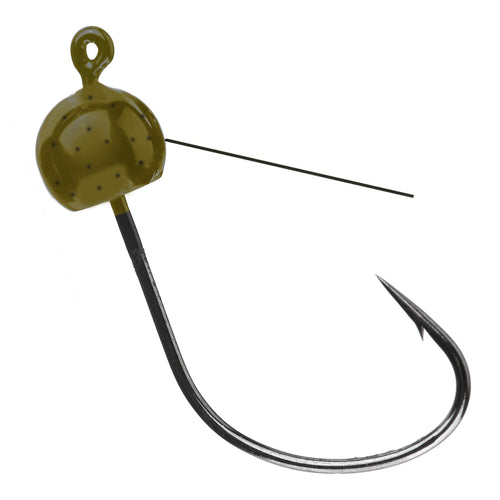 Reaction Tackle Tungsten Ned Rig Jig Heads - Mushroom Head, Weedless, 1/4 Oz, White (5-Pack)