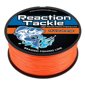 Reaction Tackle Braided Fishing Line - Hi-Vis Orange - Reaction Tackle