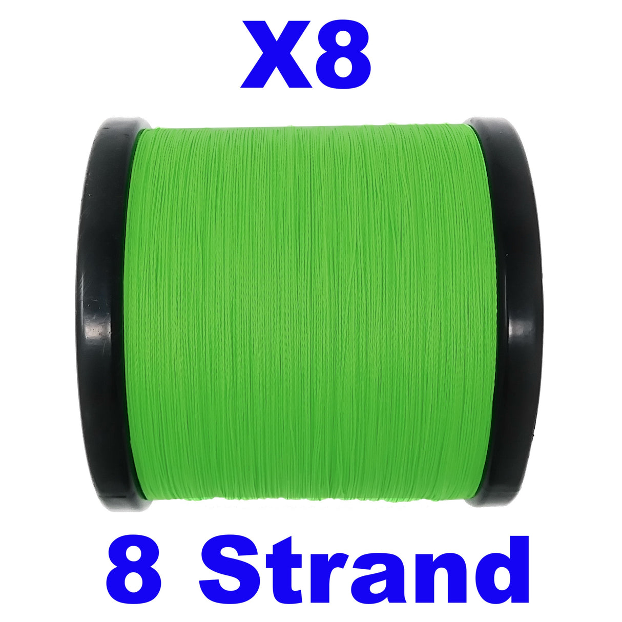 Reaction Tackle X8 Braided Fishing Line - Hi Vis Green 8 Strand - Reaction Tackle