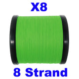 Reaction Tackle X8 Braided Fishing Line - Hi Vis Green 8 Strand - Reaction Tackle